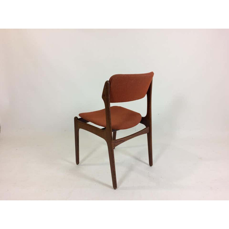Juego de 12 sillas de comedor, Rosewood Inc. tapizadas por Erik Buch 1960