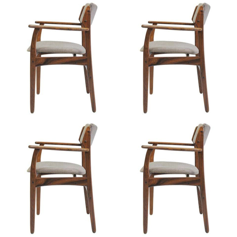 Set of 4 vintage Erik Buch Model 50 Armchairs in Rosewood - Inc. Reupholstery 1960s