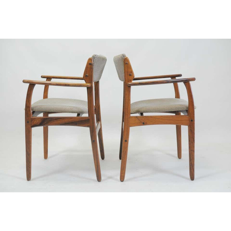 Set of 4 vintage Erik Buch Model 50 Armchairs in Rosewood - Inc. Reupholstery 1960s