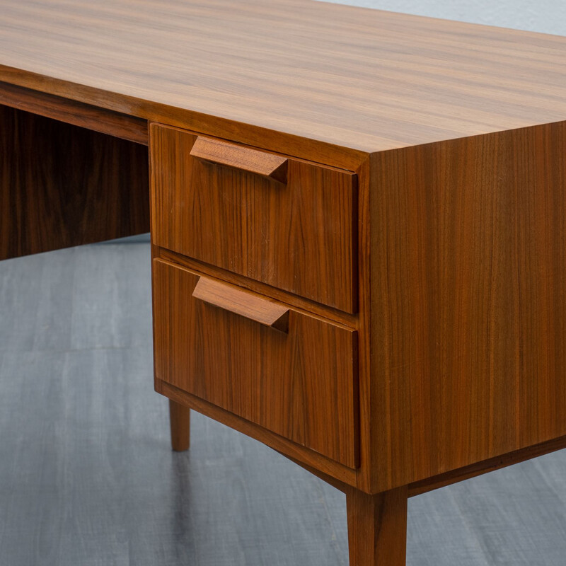 Vintage desk in walnut solid wooden handles, 1960s