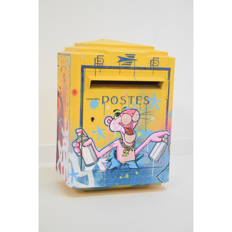 Vintage 3 D Graffiti Letterbox Pink Panther Painting by Zenoy Street Art