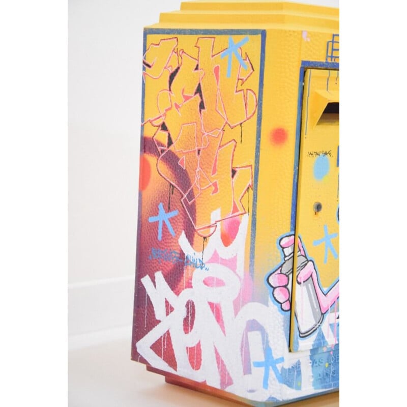 Boîte aux lettres vintage en 3 D Graff Peinture Panthère rose par Zenoy Street Art
