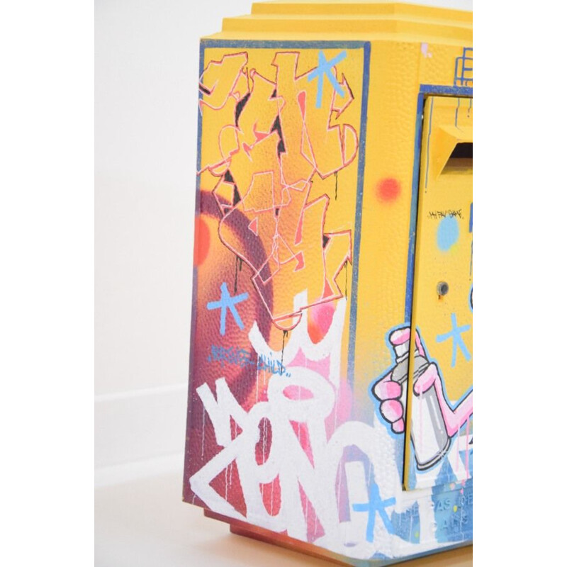 Vintage 3 D Graffiti Letterbox Pintura Pantera Rosa por Zenoy Street Art