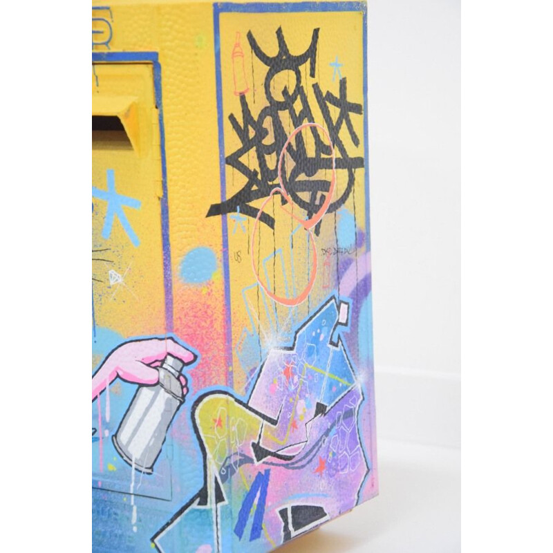 Vintage 3 D Graffiti Letterbox Pintura Pantera Rosa por Zenoy Street Art