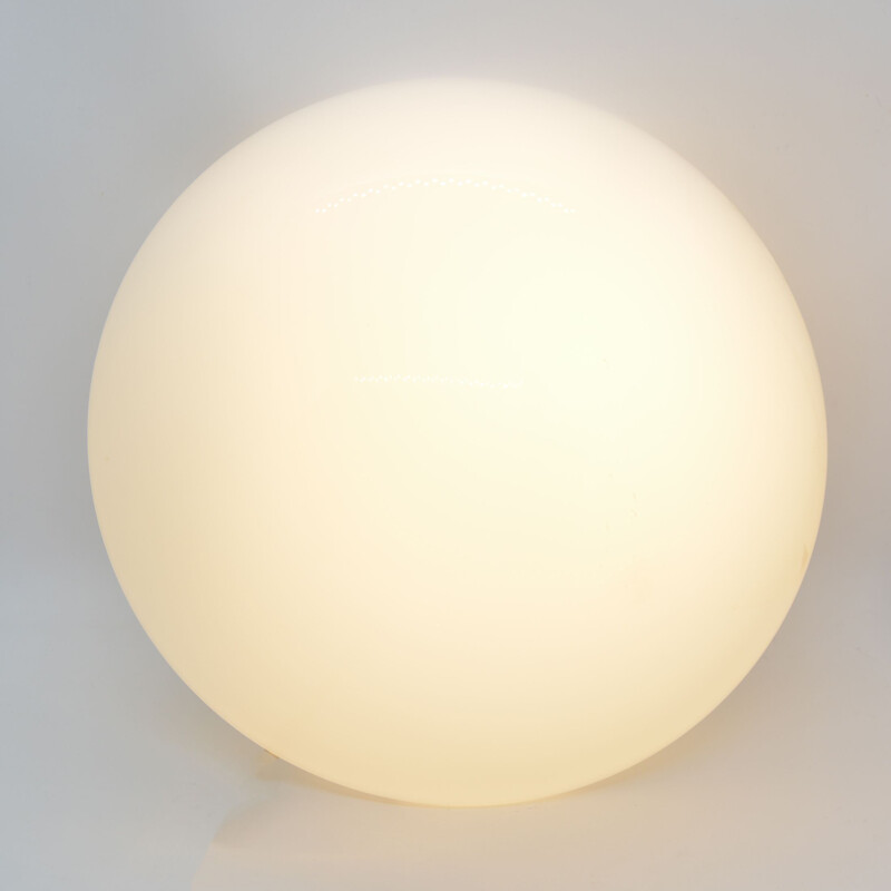 Vintage White spherical plafond, wall lamp HP Leuchten, Germany, 1970s