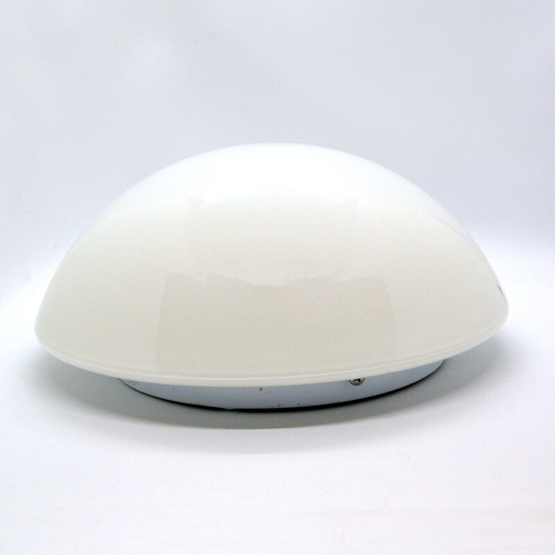 Vintage White spherical plafond, wall lamp HP Leuchten, Germany, 1970s