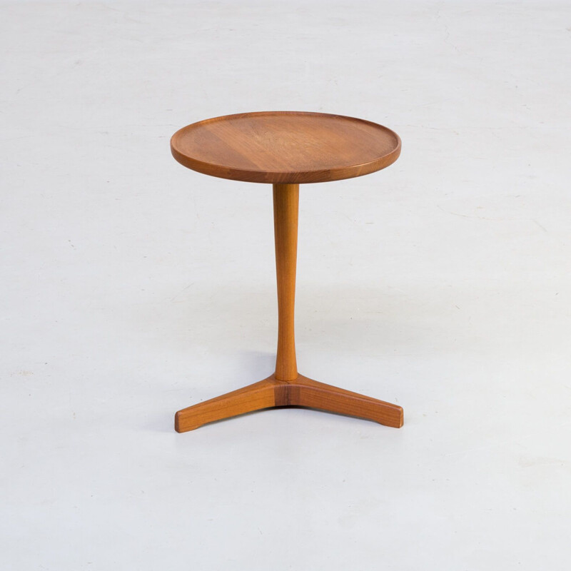 Vintage round teak sidetable for Artek by Hans Andersen1960s