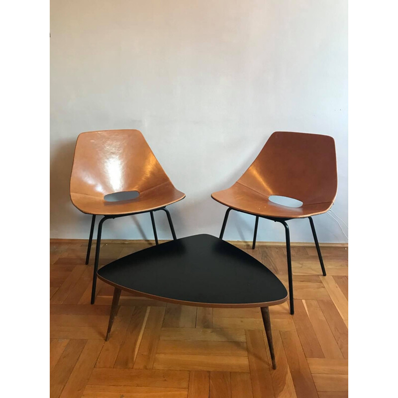 Pair of Vintage Barrel Chairs by Pierre Guariche 1959