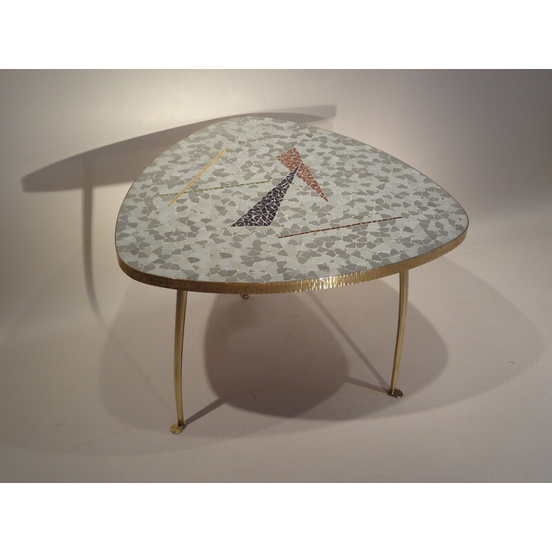 Coffee table tripod with mosaic - 1950s 