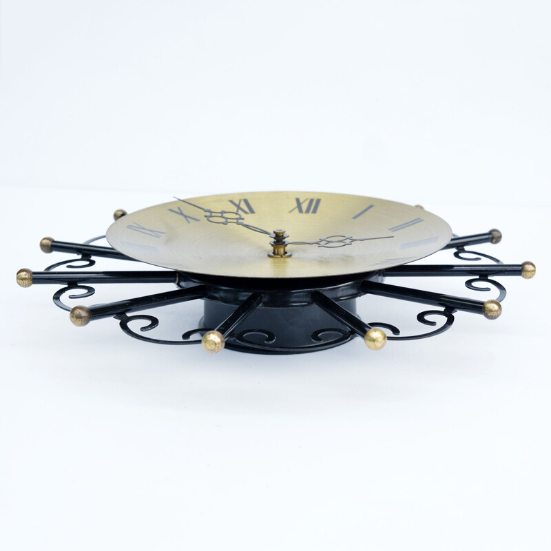 Vintage Mechanical hanging clock, type Sun, UPG Halle, Germany 1970s