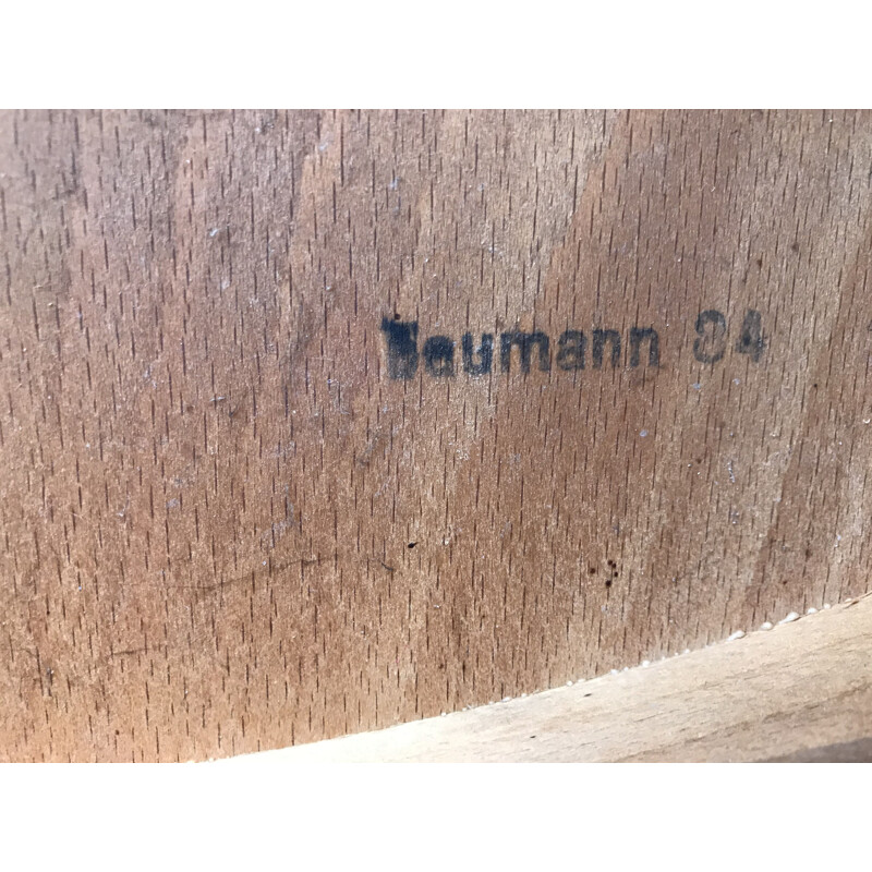 Lot de 6 chaises vintage Baumann en hêtre 1950