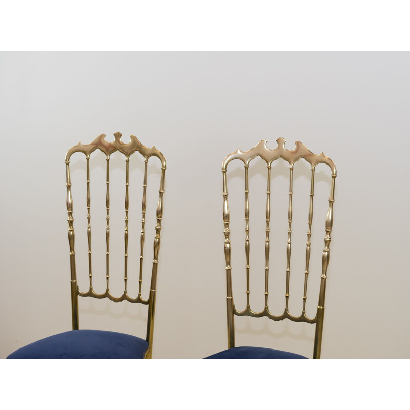 Paire de chaises vintage Chiavari, dossier haut, 1950