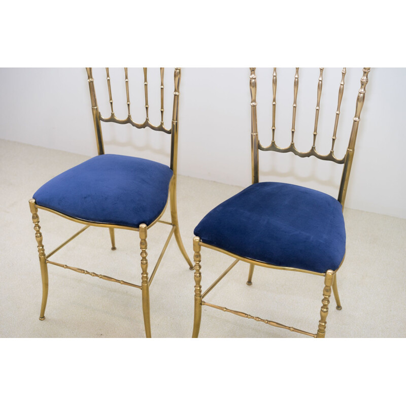 Paire de chaises vintage Chiavari, dossier haut, 1950