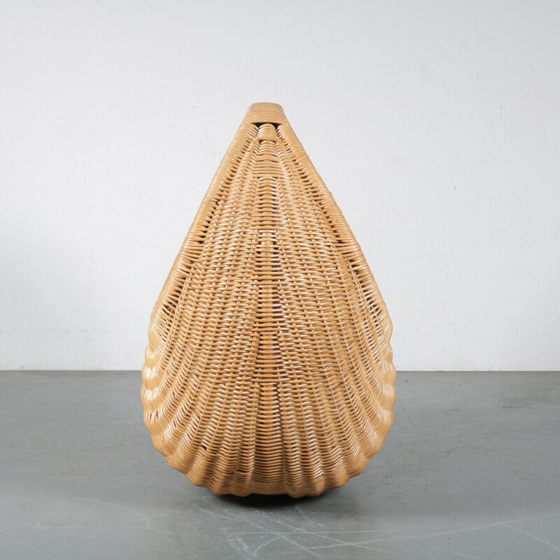 Vintage Wicker baby bed by Dirk van Sliedregt for Gebroeders Jonkers, Netherlands 1960s