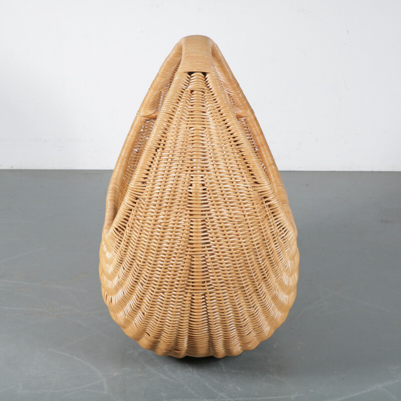 Vintage Wicker baby bed by Dirk van Sliedregt for Gebroeders Jonkers, Netherlands 1960s