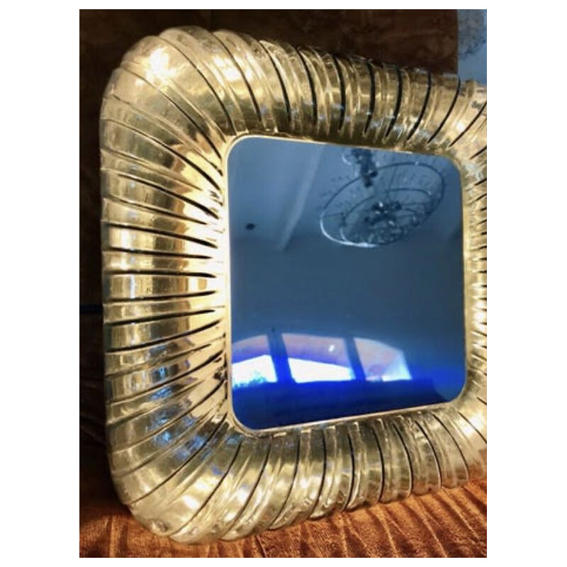Vintage mirror with glass lamp 1960
