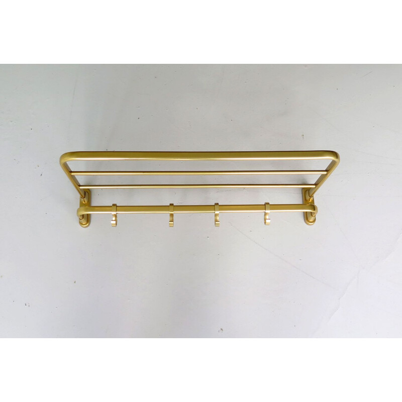 Vintage coat rack with hat shelf, 1950s