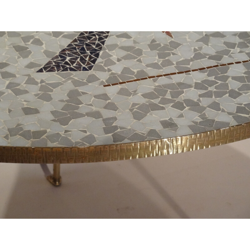 Coffee table tripod with mosaic - 1950s 