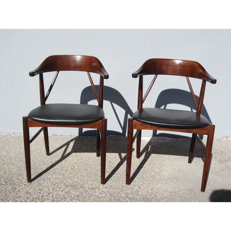 Pair of vintage chairs Gemla for Ferdinand Lundquist scandinavian 1950s