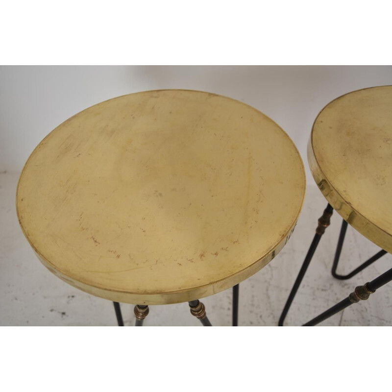 Pair of Vintage bedside tables Guéridon 1950