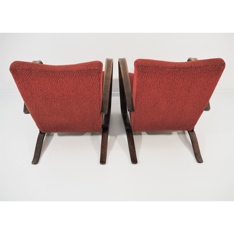 Pair of vintage Lounge Chairs by Jindrich Halabala H 269, 1930s