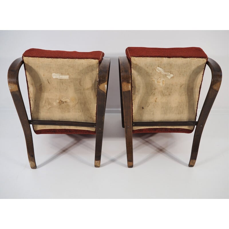 Paire de fauteuils lounge par Jindrich Halabala H 269, 1930