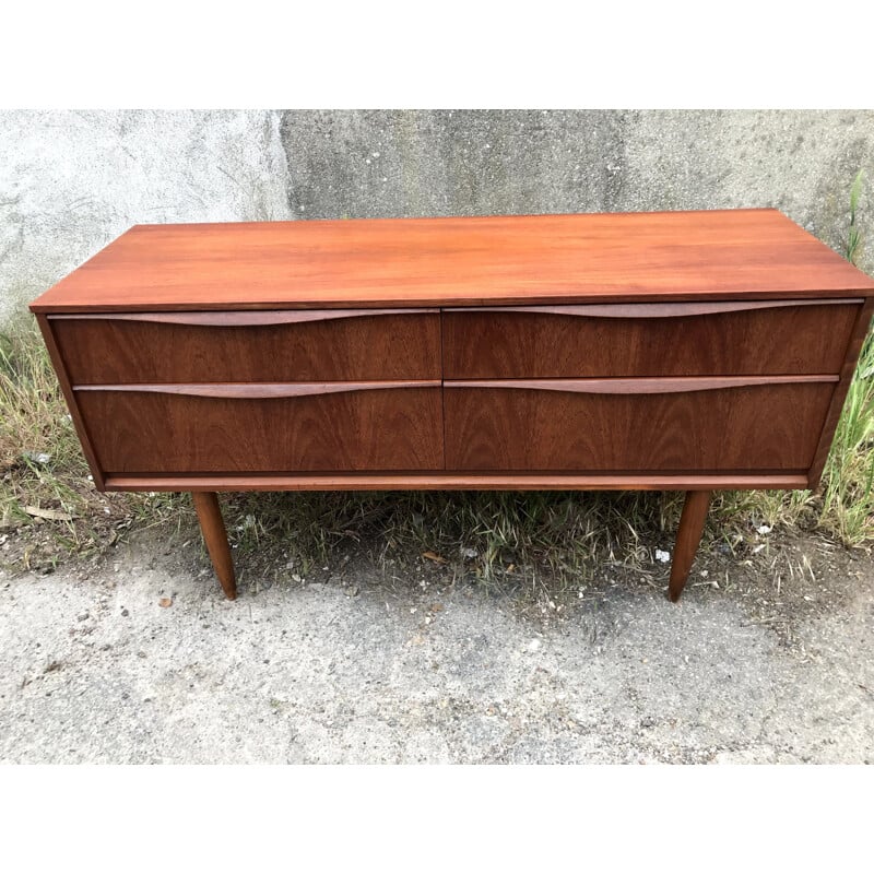 Vintage teak Austinsuite stringcourse by Franck Guille 1960