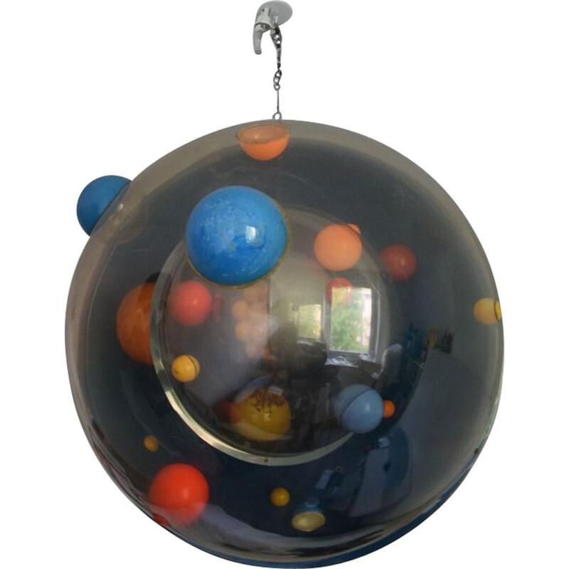 Sculpture vintage globe planète atome univers pop art graff art 3D, 1970