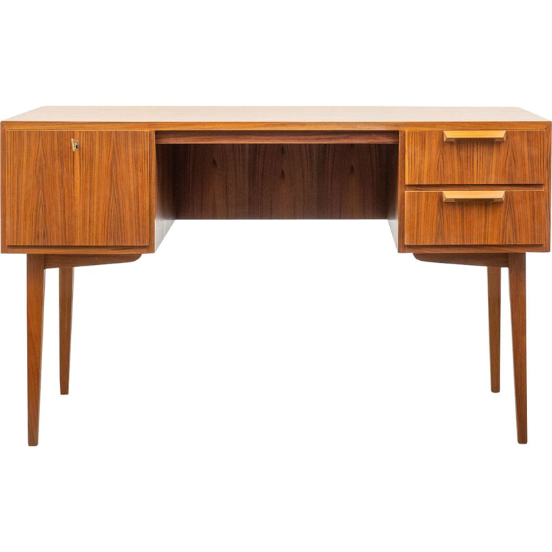 Vintage desk in walnut solid wooden handles, 1960s