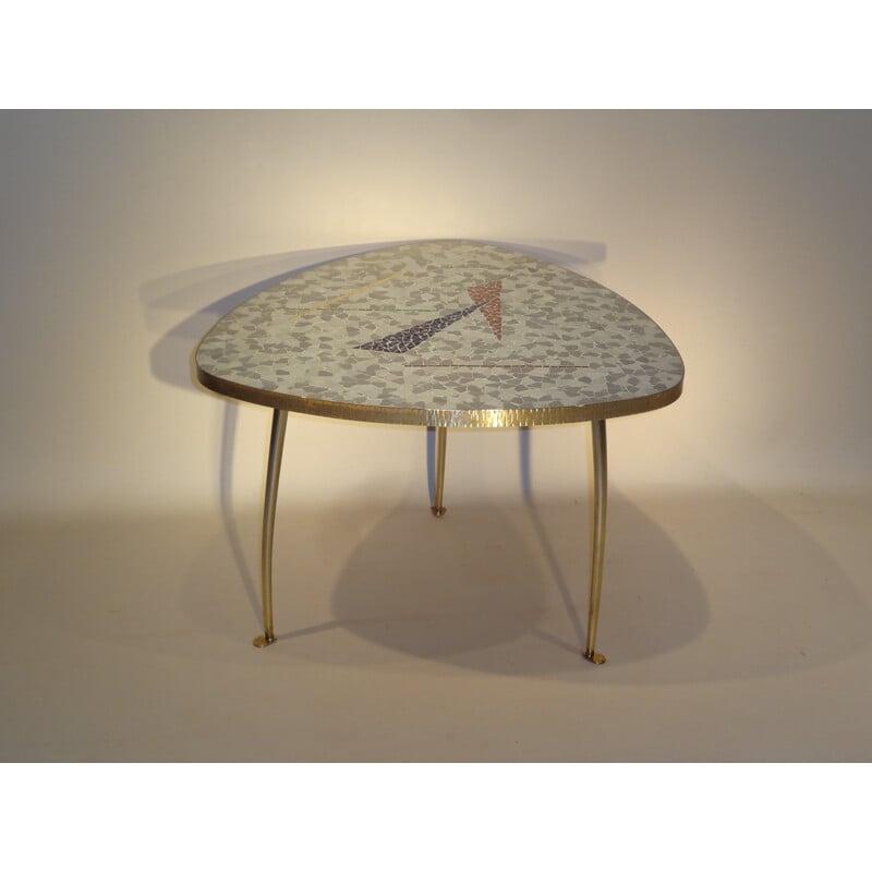 Coffee table tripod with mosaic - 1950s 