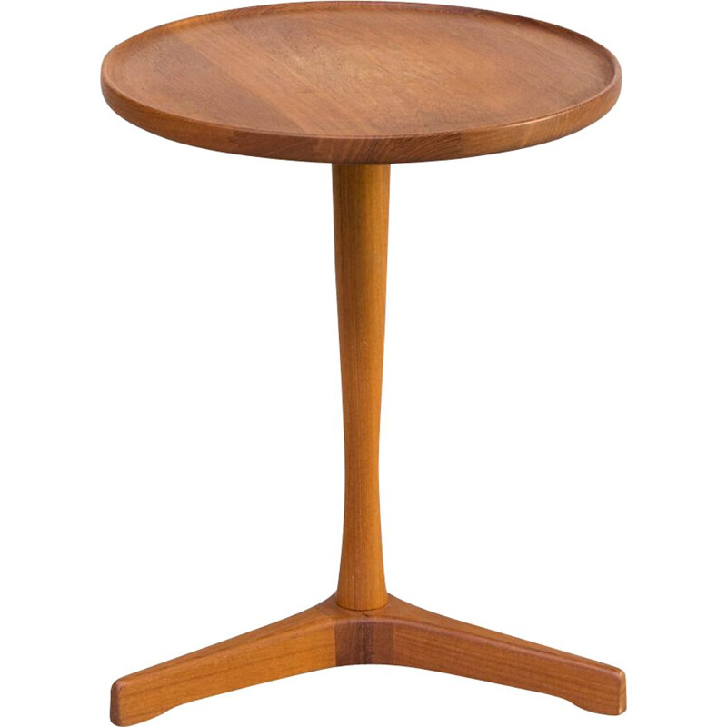 Vintage round teak sidetable for Artek by Hans Andersen1960s