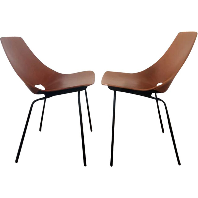 Pair of Vintage Barrel Chairs by Pierre Guariche 1959