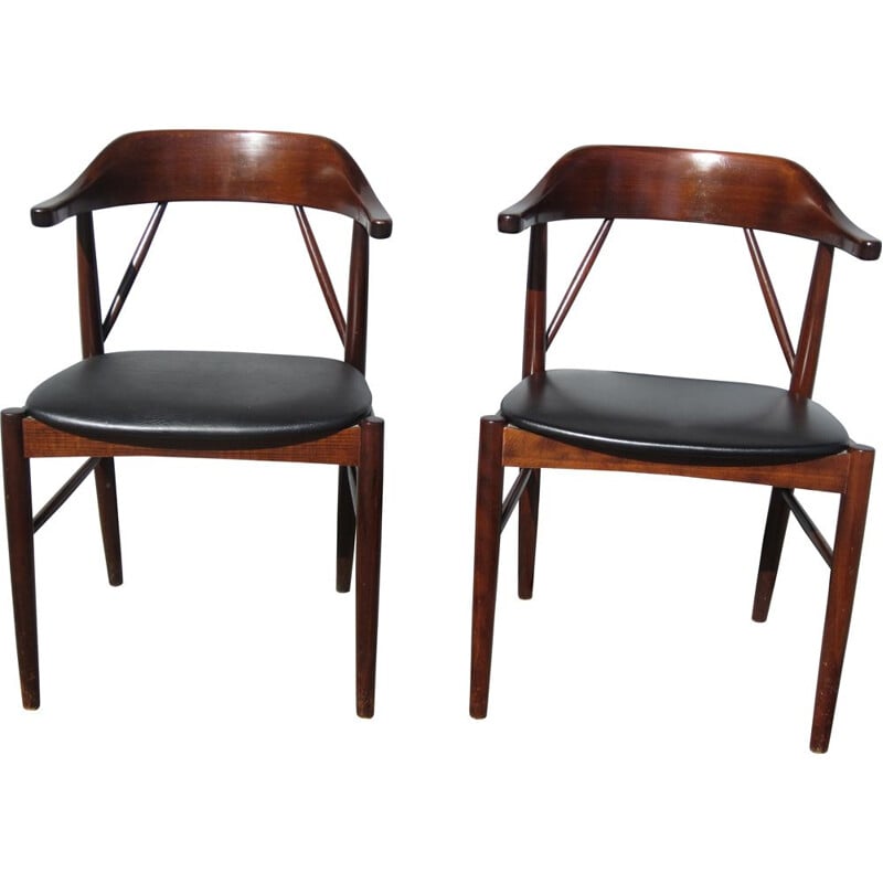 Pair of vintage chairs Gemla for Ferdinand Lundquist scandinavian 1950s