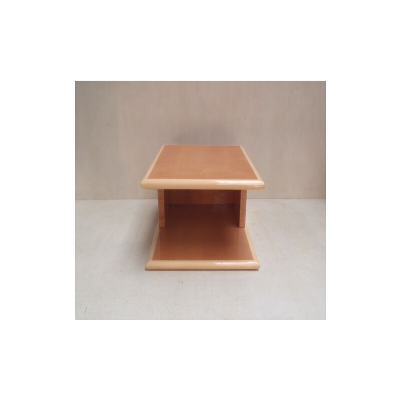 Pair of vintage veneer end tables by Jean-Claude Mahey, 1970