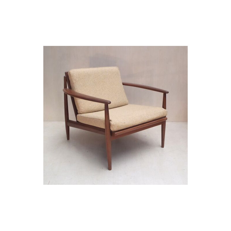 Pair of vintage teak armchairs by Grete Jalk, Denmark 1960