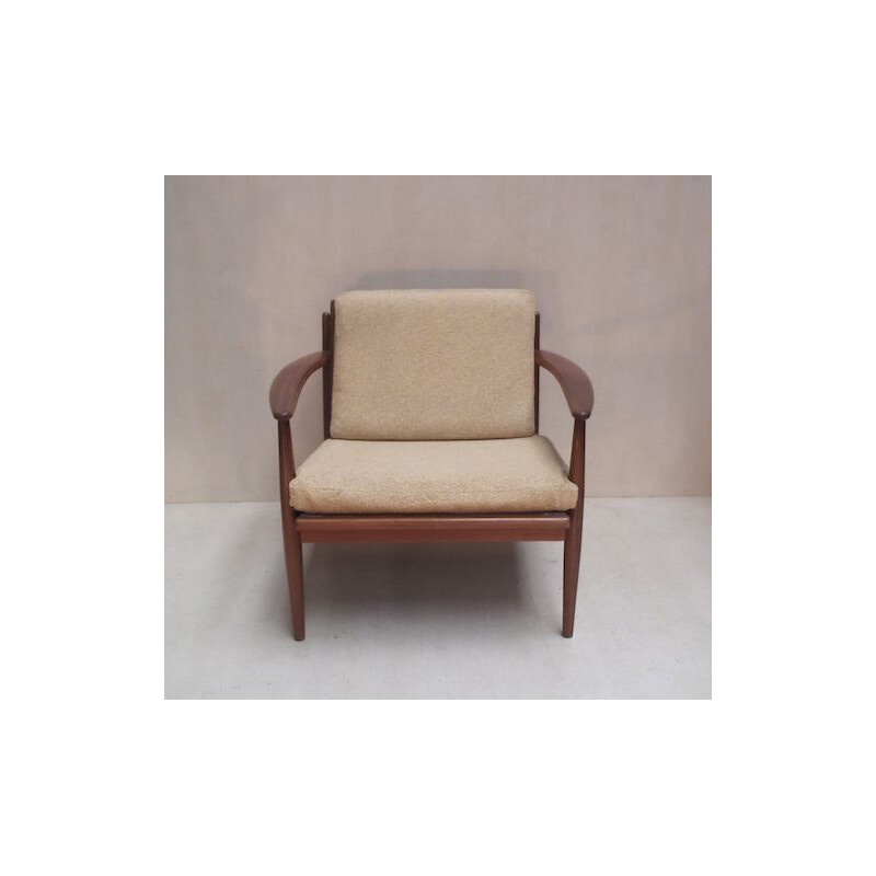 Pair of vintage teak armchairs by Grete Jalk, Denmark 1960