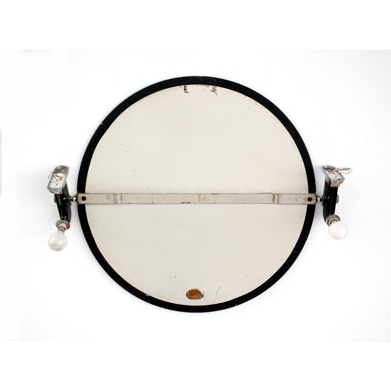 Vintage wall mirror tilting Osvaldo Borsani Metalvetro Galvorame Siena 1930