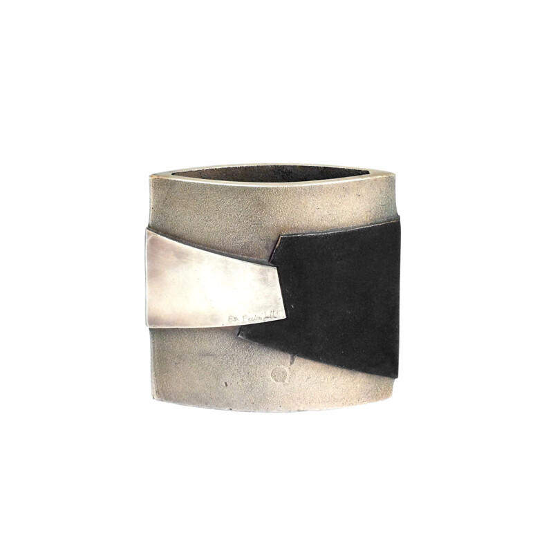 Vintage Icaro jarrón de bronce Esa Fedrigolli por Esart arte abstracto Italia 1980