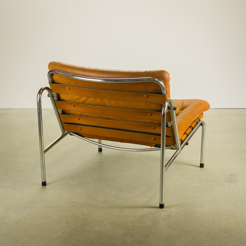 Set of Spectrum "Osaka and Kyoto" lounge chair in chromium and leather, Martin VISSER - 1960s