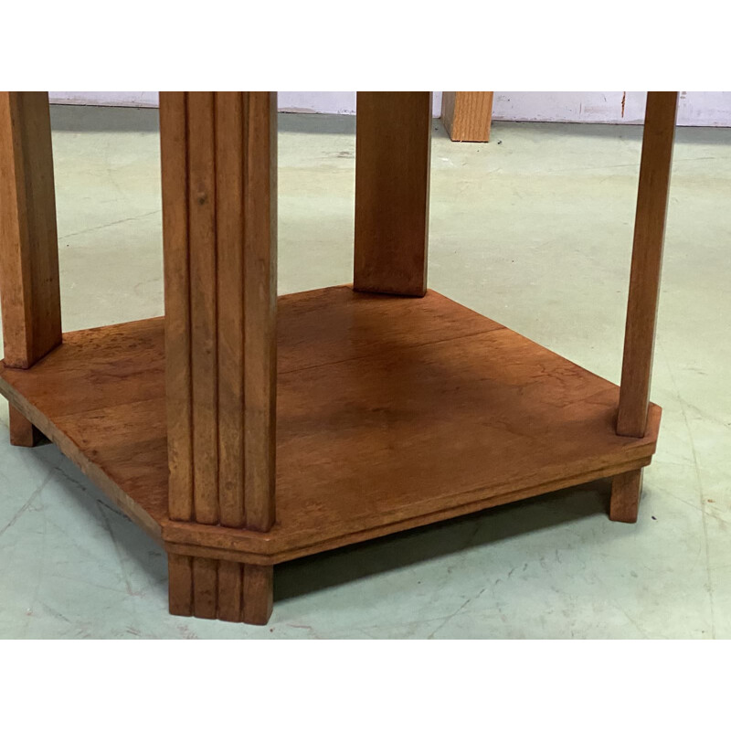 Vintage walnut Art Deco pedestal table