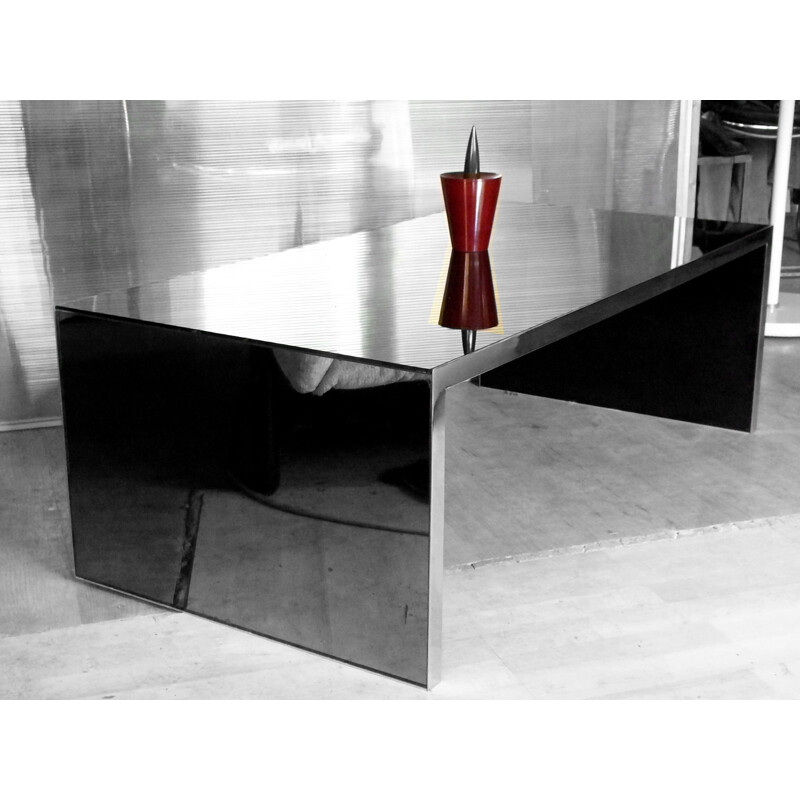 Vintage mirror coffee table by Nanda Vigo driade production, Italy 1970