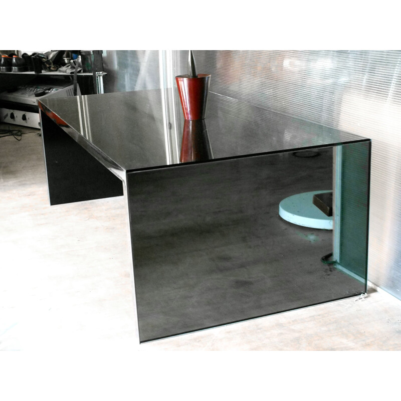 Vintage mirror coffee table by Nanda Vigo driade production, Italy 1970