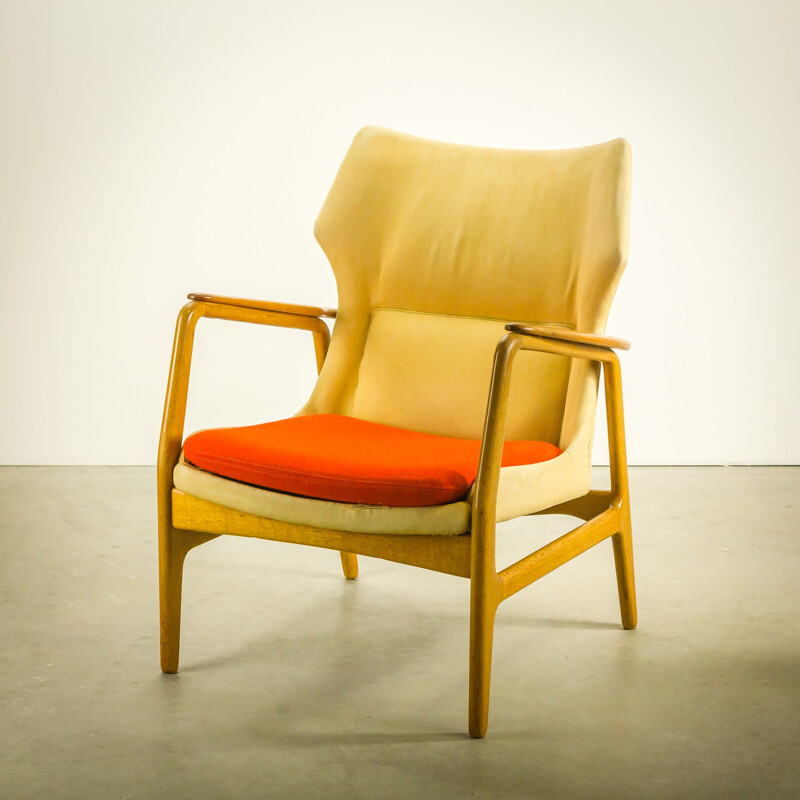 Bovenkamp "Edith" armchair in yellow fabric, Aksel BENDER MADSEN - 1950s