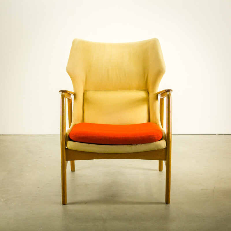 Bovenkamp "Edith" armchair in yellow fabric, Aksel BENDER MADSEN - 1950s