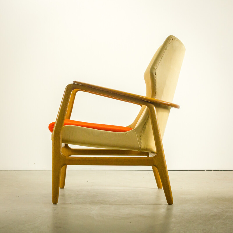 Bovenkamp "Edith" armchair in yellow fabric, Aksel BENDER MADSEN - 1950s