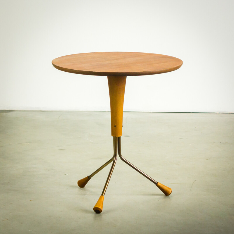 Alberts Tibro side table in teak with brass, Albert LARSSON - 1950s