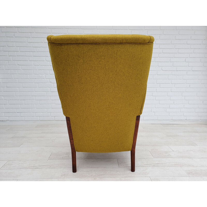 Fauteuil vintage jaune danois de Fritz Hansen 1960