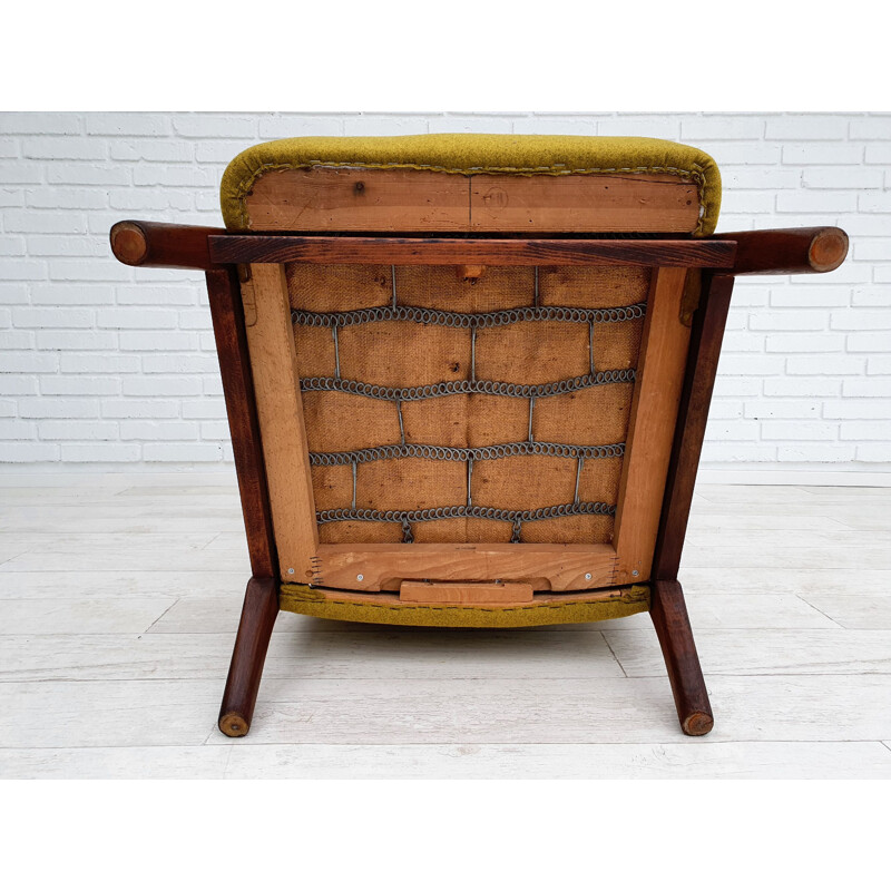 Fauteuil vintage jaune danois de Fritz Hansen 1960