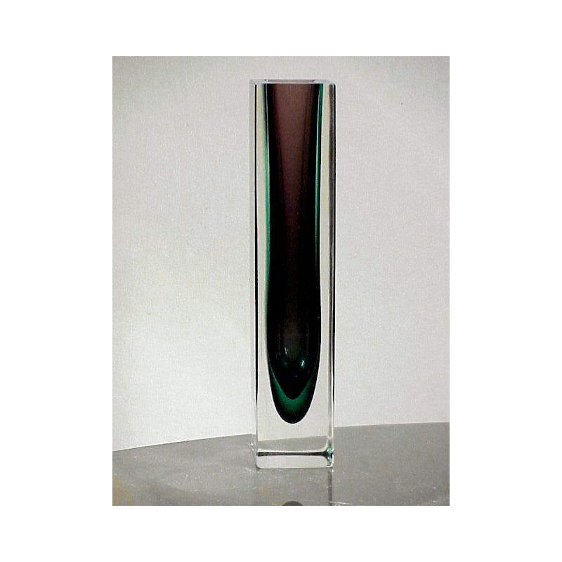 Vaso de vidro vintage Seguso Flavio Poli de Luciano Gaspari Salviati 1955