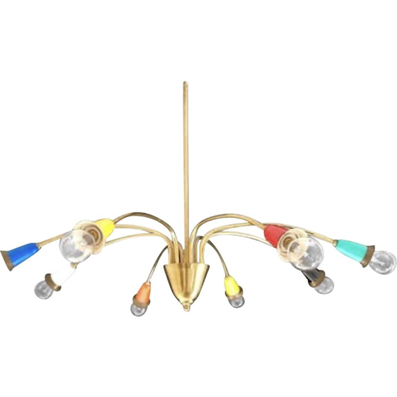 Vintage space-age chandelier multicoloured 1950s